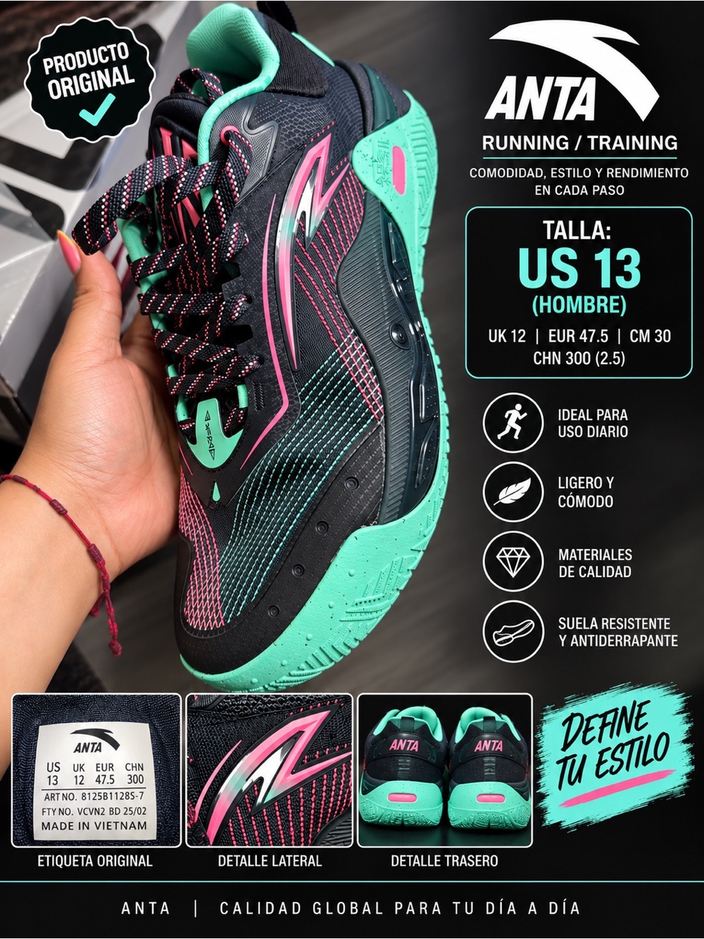 Women's Running Shoes in Black & Mint - Lightweight Training Sneakers